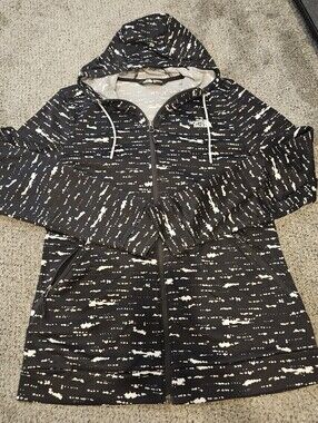 The North Face Black White Speckled Zip Hoodie Women's M
